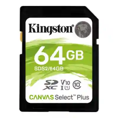 Memory Card SDXC Kingston Canvas Select Plus 64GB, Class 10, UHS-I U1, V10