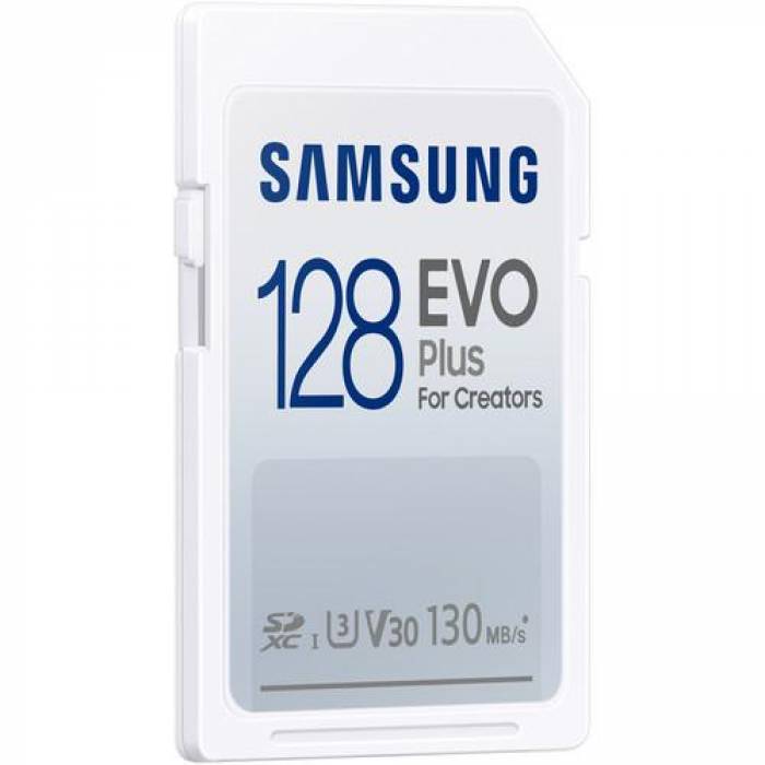 Memory Card SDXC Samsung EVO Plus 128GB, Class 10, UHS-I U3, V30