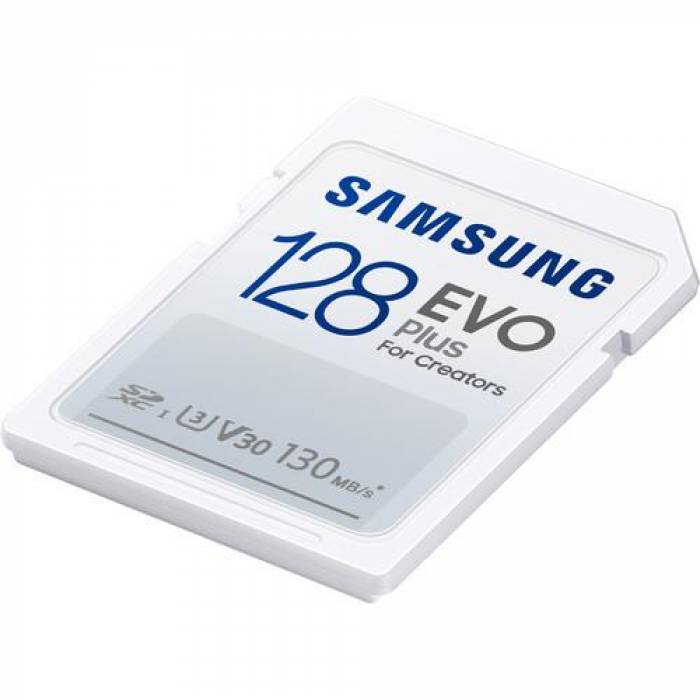 Memory Card SDXC Samsung EVO Plus 128GB, Class 10, UHS-I U3, V30