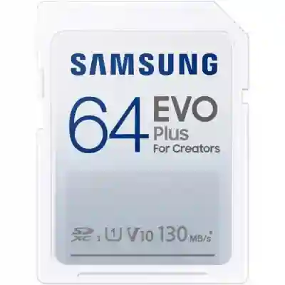 Memory Card SDXC Samsung EVO Plus 64GB, Class 10, UHS-I U1, V10