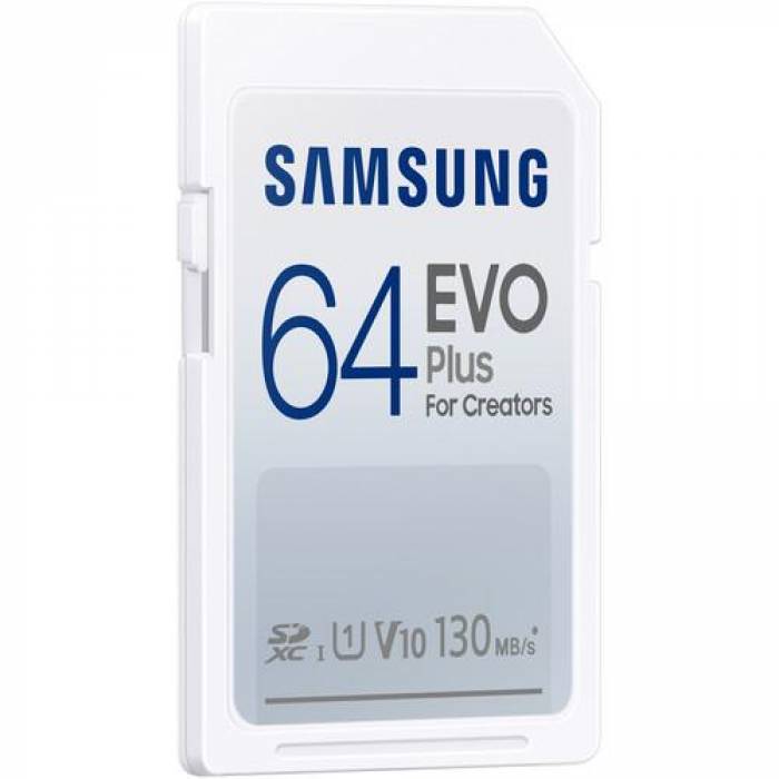 Memory Card SDXC Samsung EVO Plus 64GB, Class 10, UHS-I U1, V10