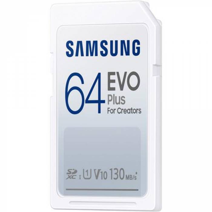 Memory Card SDXC Samsung EVO Plus 64GB, Class 10, UHS-I U1, V10