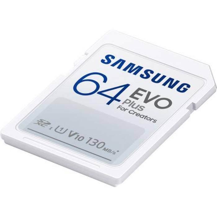 Memory Card SDXC Samsung EVO Plus 64GB, Class 10, UHS-I U1, V10