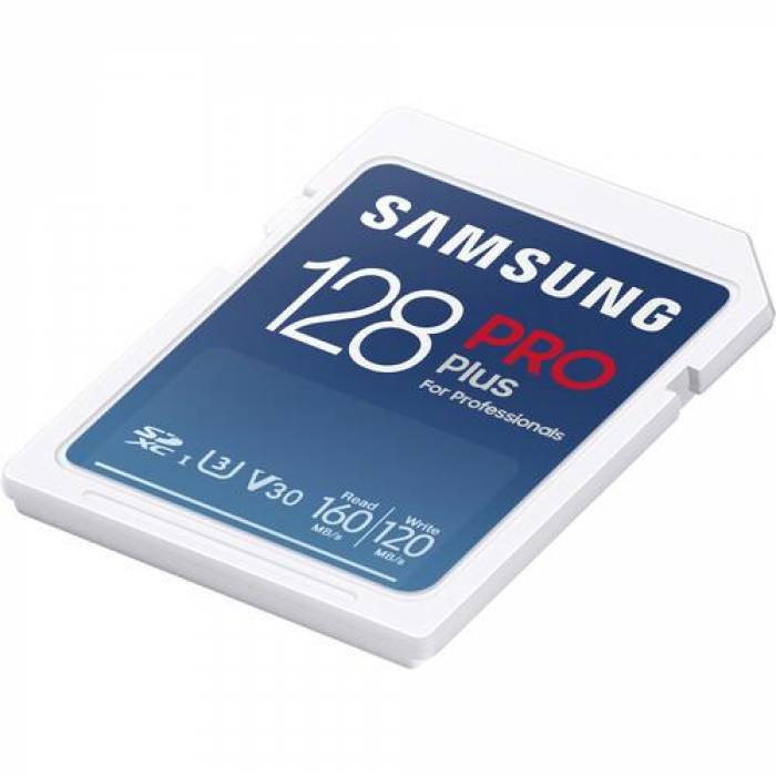 Memory Card SDXC Samsung PRO Plus 128GB, Class 10, UHS-I U3, V30