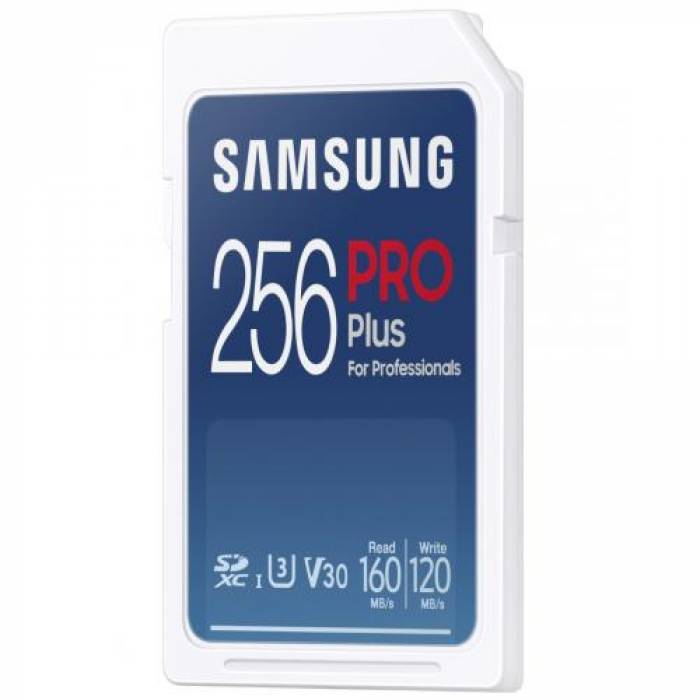 Memory Card SDXC Samsung PRO Plus 256GB, Class 10, UHS-I U3, V30, + USB Card Reader