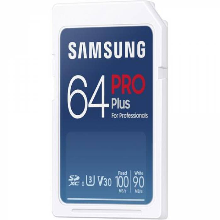 Memory Card SDXC Samsung PRO Plus 64GB, Class 10, UHS-I U3, V30