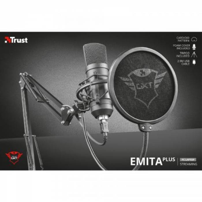 Microfon Trust GXT 252 Emita Plus, Black