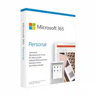 Microsoft 365 Personal Romana 32-bit/x64, 1 An, 1 Utilizator, Medialess Retail