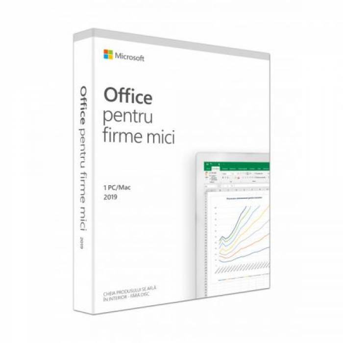 Microsoft Office Home and Business 2019 Engleza, Medialess Retail, 1User