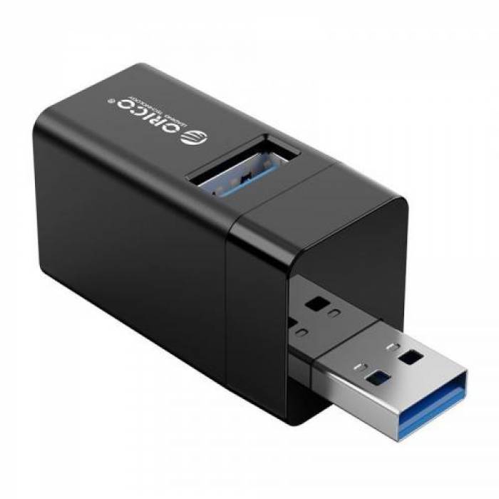Mini Hub USB Orico MINI-U32-BK, 2x USB 2.0, 1x USB 3.2 gen 1, Black