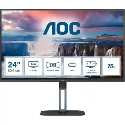Monitor LED AOC 24V5CE/BK, 23.8inch, 1920x1080, 4ms GTG, Black