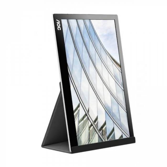 Monitor LED AOC I1601FWUX, 15.6inch, 1920x1080, 5ms, Black-Silver