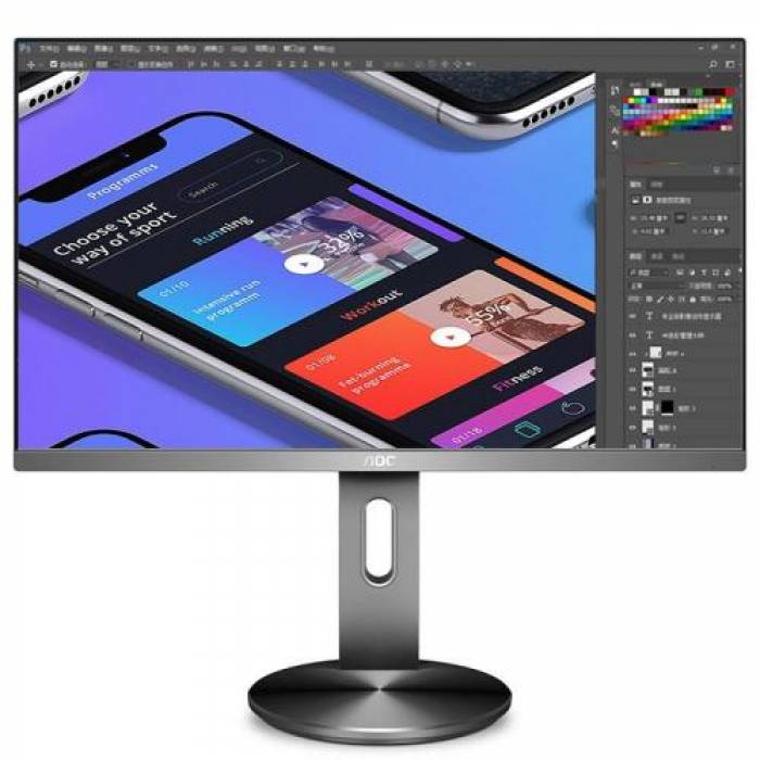 Monitor LED AOC U2790PQU, 27inch, 3840x2160, 5ms GTG, Black-Grey