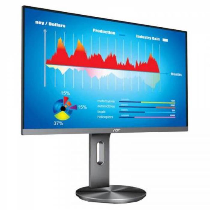 Monitor LED AOC U2790PQU, 27inch, 3840x2160, 5ms GTG, Black-Grey