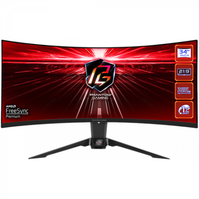 Monitor LED ASRock PG34WQ15R2B, 34inch, 3440x1440, 1ms, Black