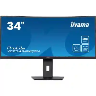 Monitor LED Curbat Iiyama ProLite XCB3494WQSN-B5, 34inch, 3440x1440, 0.4ms, Black