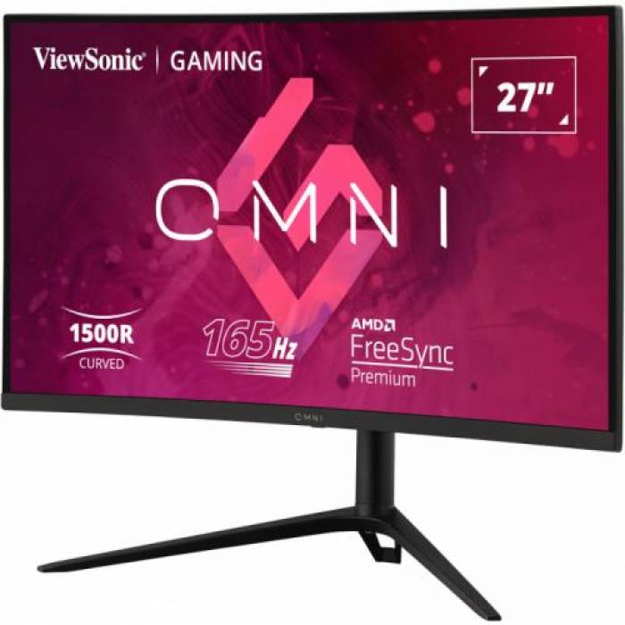 Monitor LED Curbat ViewSonic VX2718-2KPC-MHDJ, 27inch, 2560x1440, 1ms, Black