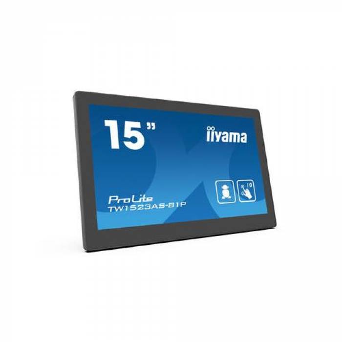 Monitor LED IIyama ProLite TW1023ASC-B1P, 15.6inch Touch, 1920X1080, 30ms , Black