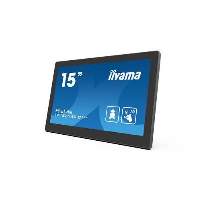 Monitor LED IIyama ProLite TW1023ASC-B1P, 15.6inch Touch, 1920X1080, 30ms , Black