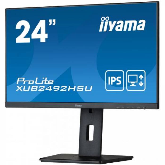 Monitor LED Iiyama ProLite XUB2492HSU-B5, 23.8inch, 1920x1080, 4ms GTG, Black