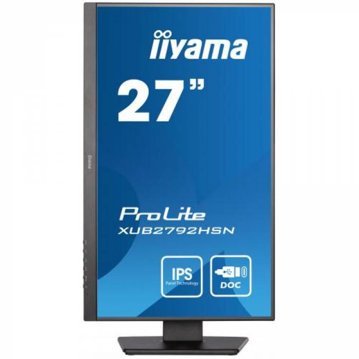Monitor LED Iiyama ProLite XUB2792HSN-B5, 27inch, 1920x1080, 4ms GTG, Black