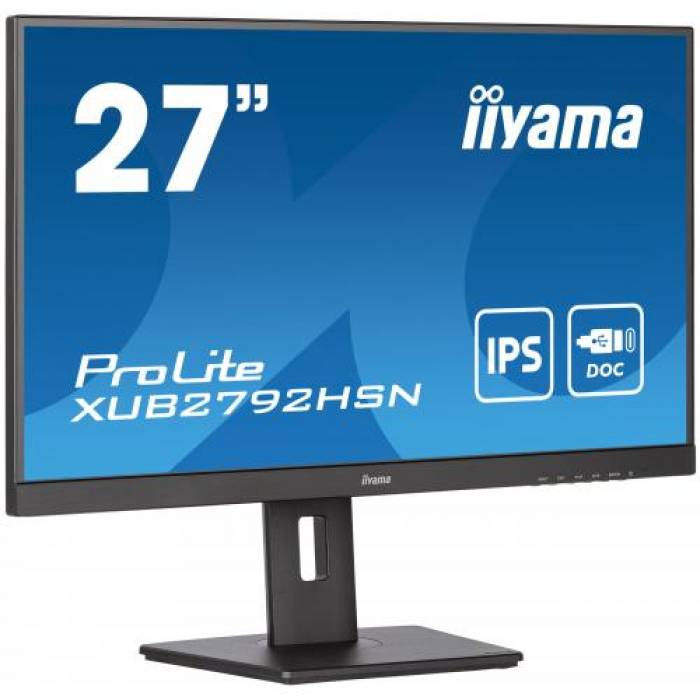 Monitor LED Iiyama ProLite XUB2792HSN-B5, 27inch, 1920x1080, 4ms GTG, Black