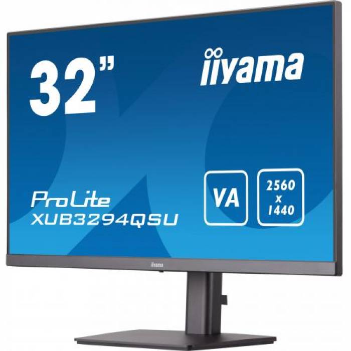 Monitor LED Iiyama ProLite XUB3294QSU-B1, 31.5inch, 2560x1440, 4ms GTG, Black