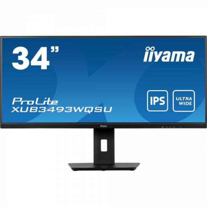 Monitor LED Iiyama ProLite XUB3493WQSU-B5, 34inch, 3440x1440, 4ms, Black