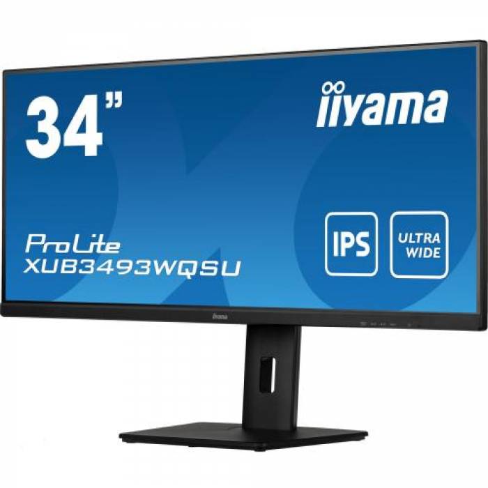 Monitor LED Iiyama ProLite XUB3493WQSU-B5, 34inch, 3440x1440, 4ms, Black