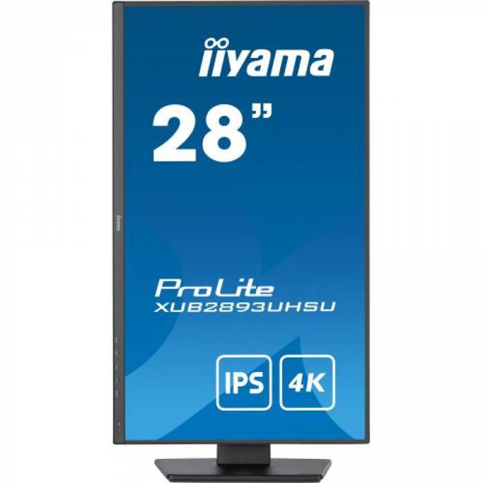 Monitor LED Iiyama XUB2893UHSU-B5, 28inch, 3840x2160, 3ms GTG, Black
