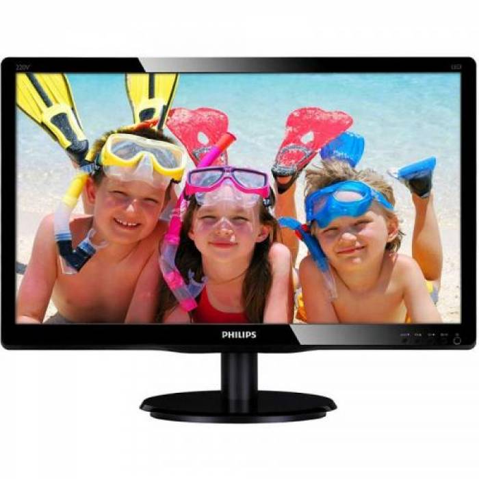 Monitor LED Philips 220V4LSB, 22inch, 1680x1050, 5ms, Black