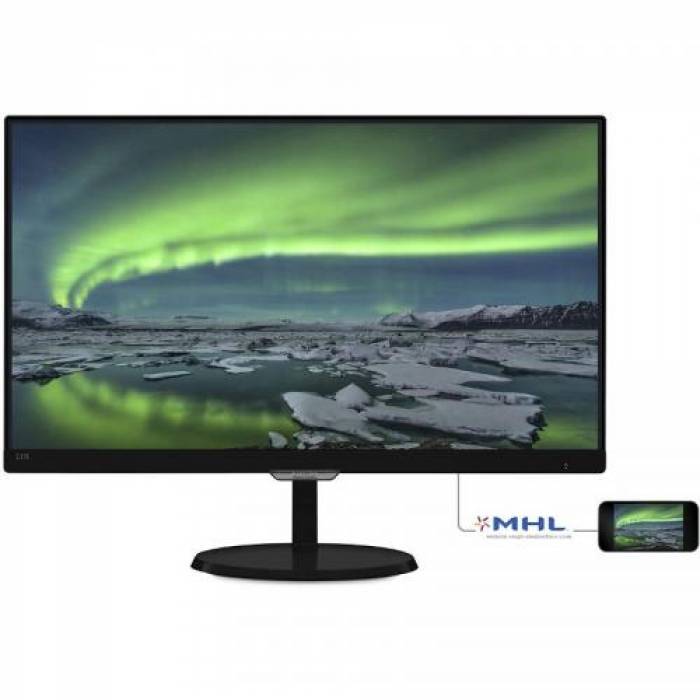 Monitor LED Philips 237E7QDSB, 23inch, 1920x1080, 5ms GTG, Black