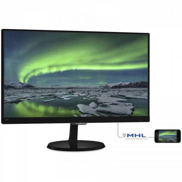 Monitor LED Philips 237E7QDSB, 23inch, 1920x1080, 5ms GTG, Black