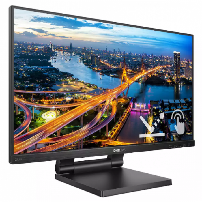 Monitor LED Philips 242B1TC/00, 23.8inch Touch, 1920x1080, 4 ms GTG, Black