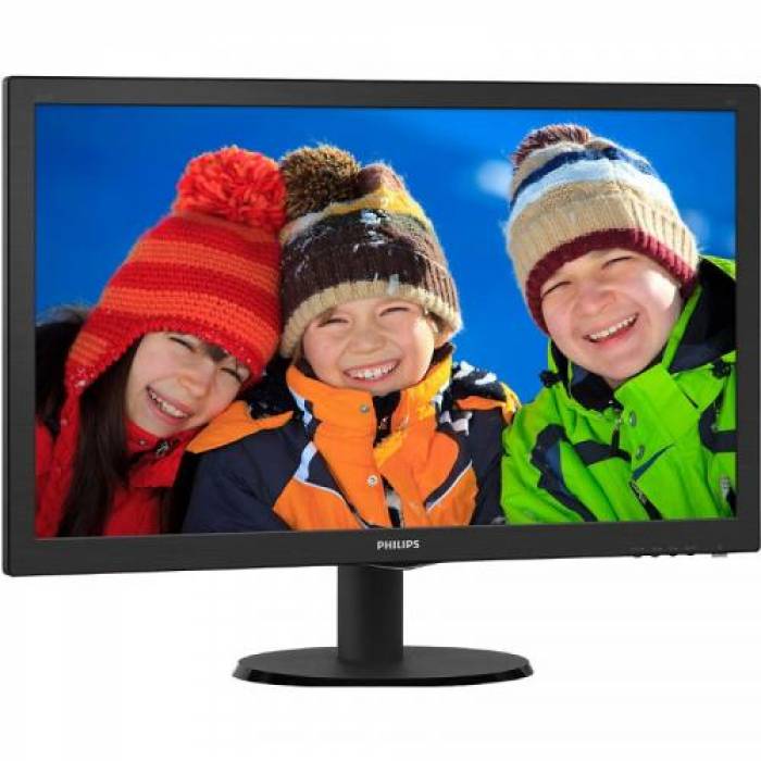 Monitor LED Philips 243V5LHAB5/00, 23.6inch, 1920x1080, 5ms, Black