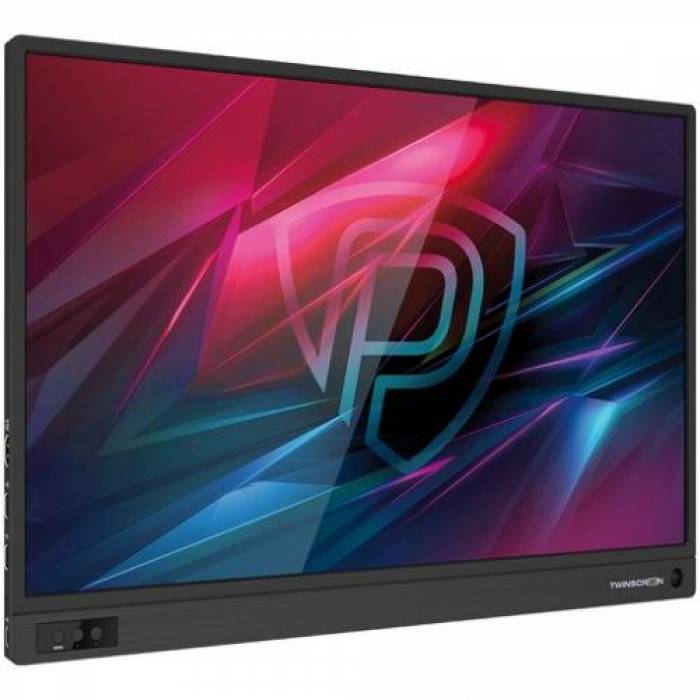 Monitor LED Portabil Prestigio TwinScreen, 15.6 inch, 1920x1080, Black