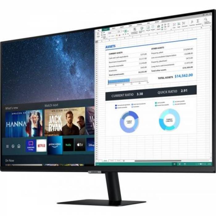 Monitor LED Samsung LS32AM700PRXEN Smart, 32inch, 3840x2160, 8ms, Black