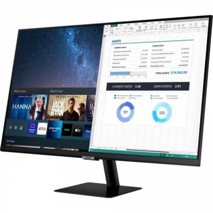 Monitor LED Samsung LS32AM700PRXEN Smart, 32inch, 3840x2160, 8ms, Black