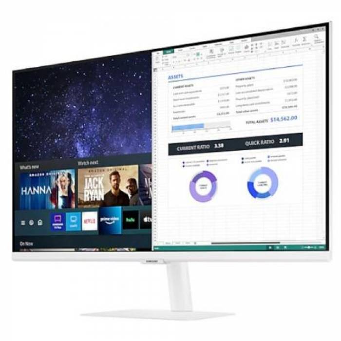 Monitor LED Samsung Smart LS32AM501NUXEN, 31.5inch, 1920x1080, 8ms GTG, White