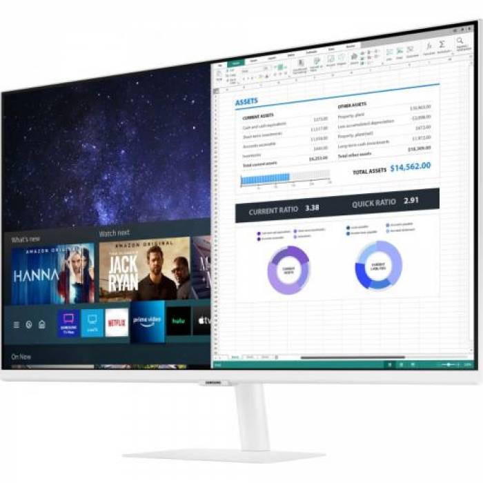 Monitor LED Samsung Smart M7 S32BM701, 32inch, 3840x2160, 4ms GTG, White