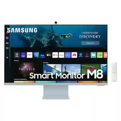 	Monitor LED Samsung Smart M8 LS32BM801UUXEN, 32inch, 3840x2160, 4ms, White-Blue