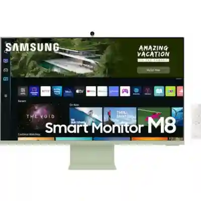 Monitor LED Samsung Smart M8 LS32BM80GUUXEN, 32inch, 3840x2160, 4ms GTG, Green - White