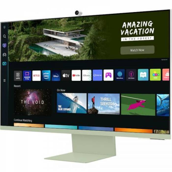 Monitor LED Samsung Smart M8 LS32BM80GUUXEN, 32inch, 3840x2160, 4ms GTG, Green - White