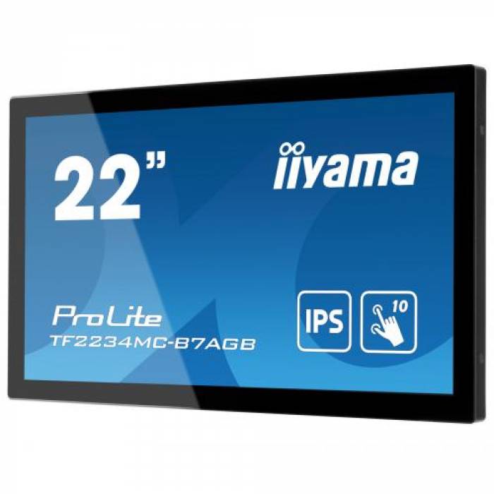 Monitor LED Touchscreen Iiyama ProLite TF2234MC-B7AGB, 21.5inch Touch, 1920x1080, 8ms GTG, Black