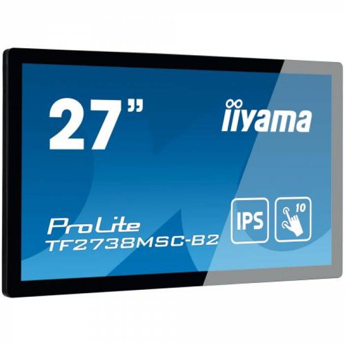 Monitor LED Touchscreen Iiyama ProLite TF2738MSC-B2, 27inch, 1920x1080, 5ms GTG, Black