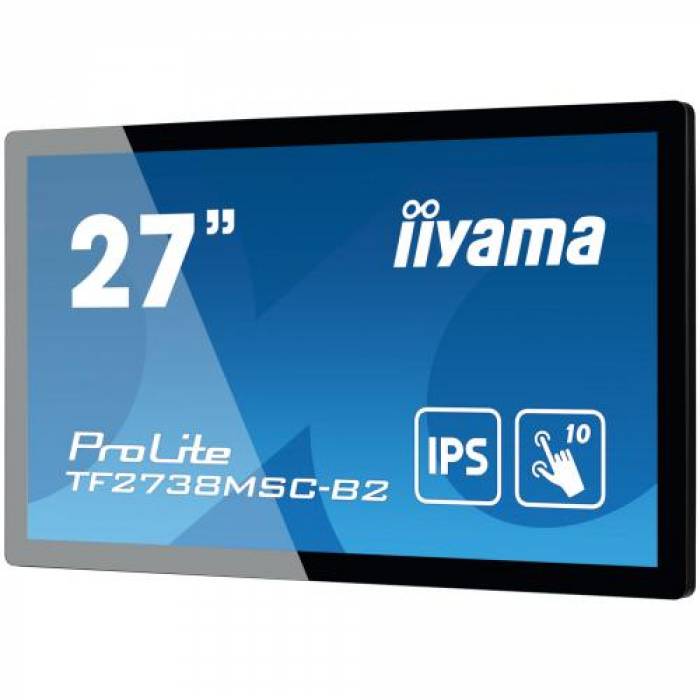 Monitor LED Touchscreen Iiyama ProLite TF2738MSC-B2, 27inch, 1920x1080, 5ms GTG, Black