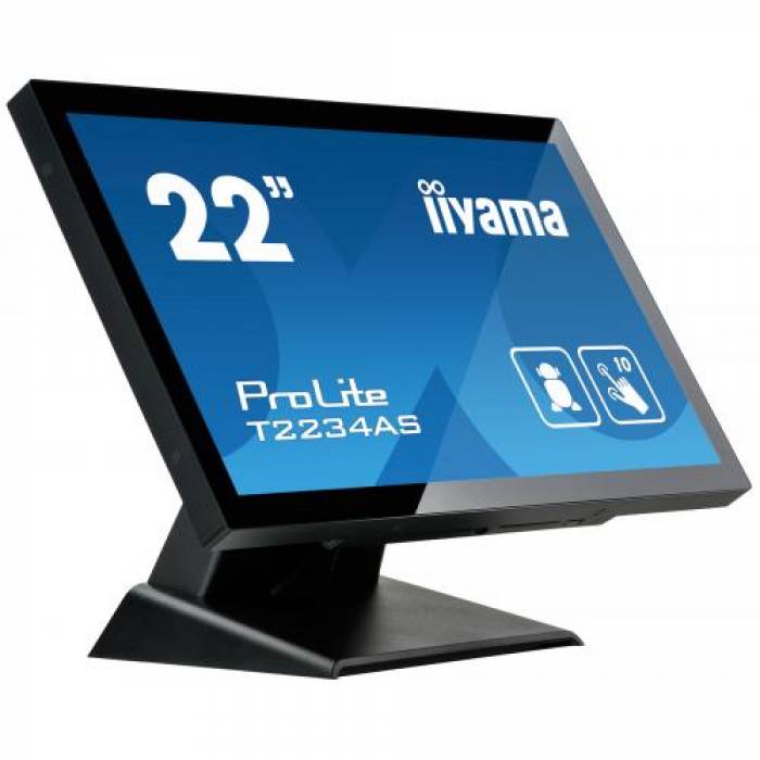 Monitor LED Touchscreen IIyama T2234AS-B1, 21.5inch, 1920x1080, 8ms, Black