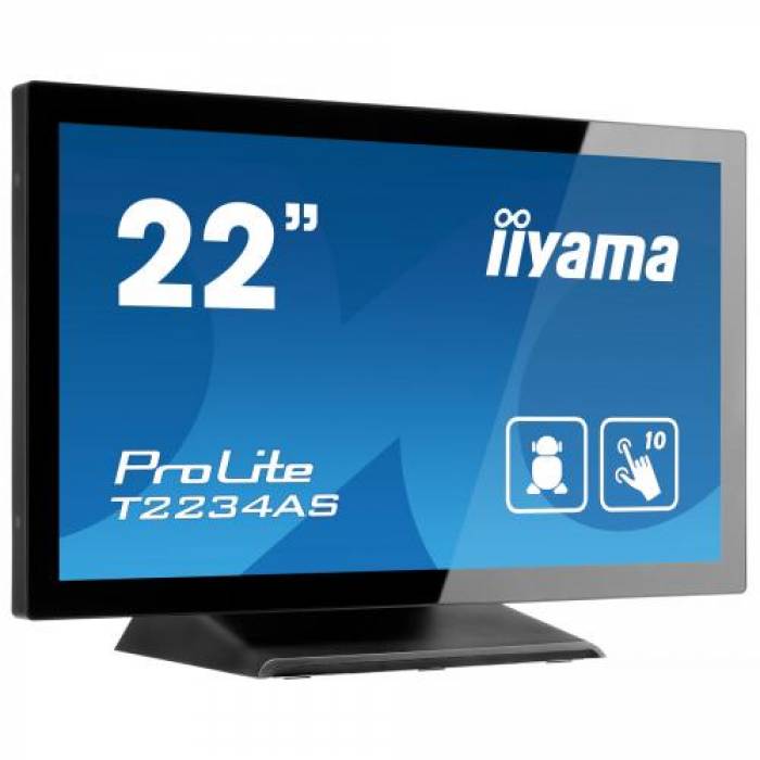 Monitor LED Touchscreen IIyama T2234AS-B1, 21.5inch, 1920x1080, 8ms, Black