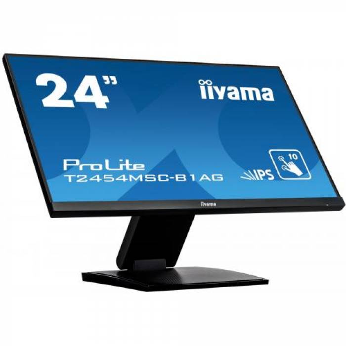 Monitor LED Touchscreen Iiyama T2454MSC-B1AG, 23.8inch, 1920x1080, 4ms, Black