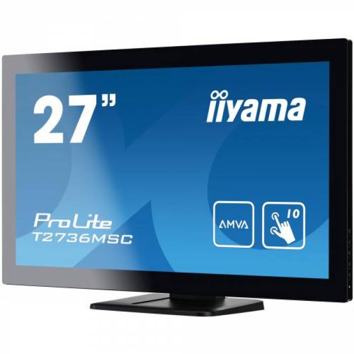 Monitor LED Touchscreen IIyama T2736MSC-B1, 27inch, 1920x1080, 4ms, Black